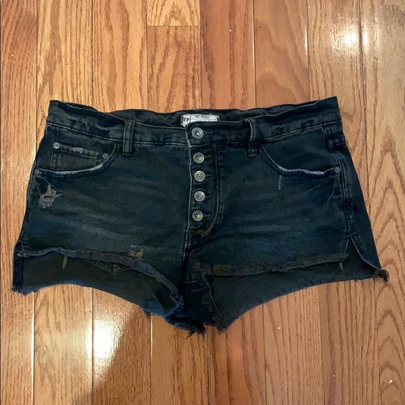 Free People Pants - FREE PEOPLE BLACK JEAN SHORTS
